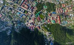 Above the city center