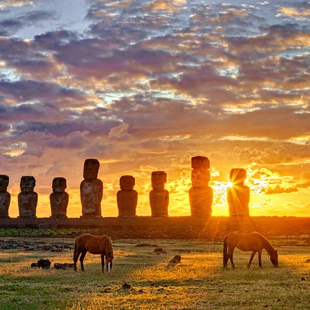 Moai Statues, Easter Island, Chile