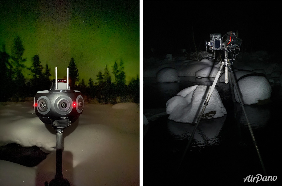 Filming northern lights on the Kola Peninsula Filming northern lights on the Kola Peninsula