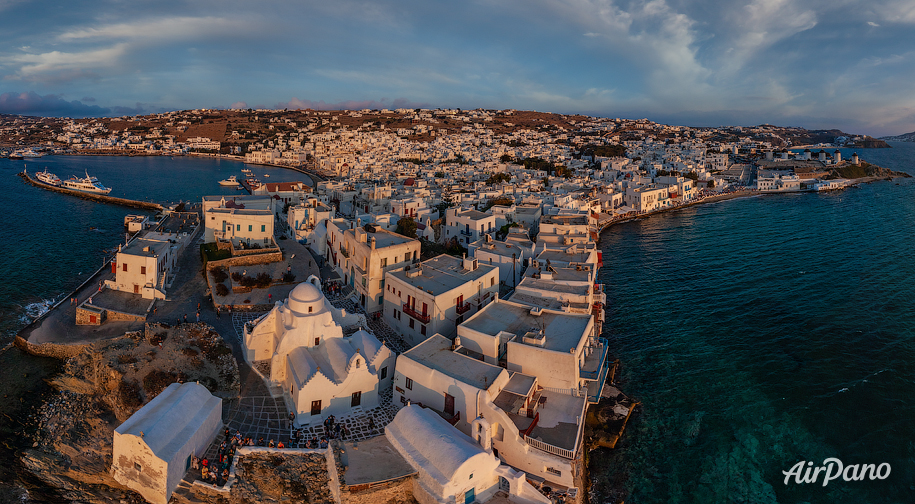 Near Panagia Paraportiani Church at sunset Near Panagia Paraportiani Church at sunset